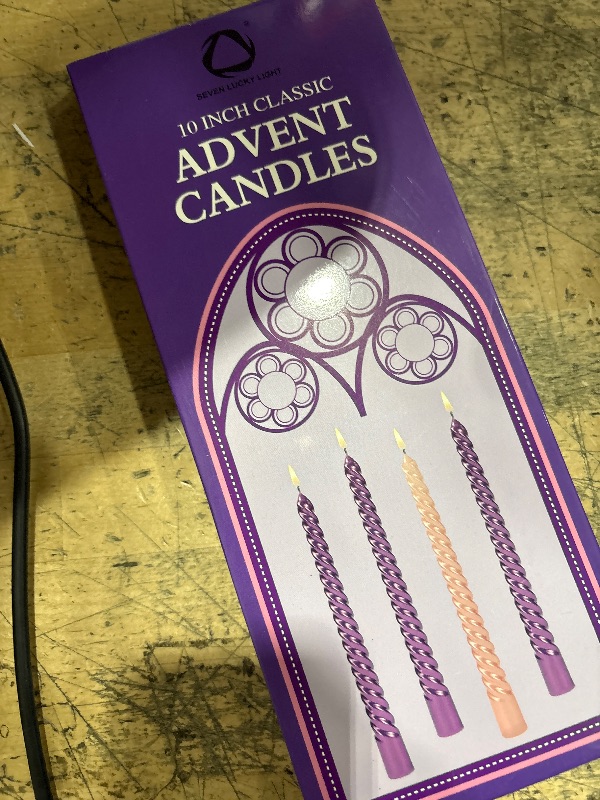 View 2 of 10 inches Advent Candles Set of 4,Ture Dripless Advent Wreath Candles,Velas de Adviento Nativity Scene Candlesticks, Elegant Non Toxic Candle Sticks