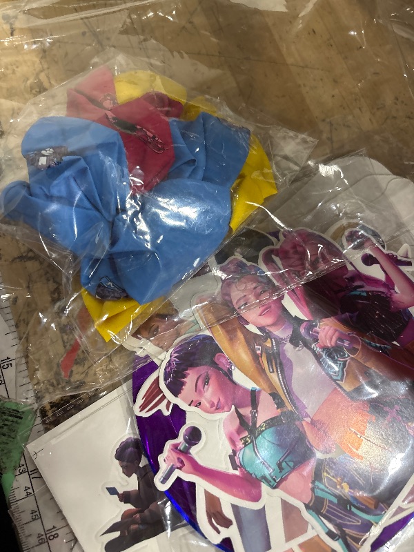 Photo 1 of  Birthday Decorations Set,Party Supplies Set Include Banner,Backdrop,Balloons,Hanging Swirls,Cake Cupcake Toppers,Sticker for Boys Girls Kids Theme Party