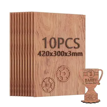 Photo 1 of 10 Pack Rosewood Plywood Sheets, 16.5"x11.6"x1/8" Unfinished Wood Blanks, Ideal for Laser Cutting, Engraving, DIY Crafts, Wood Burning, Sign Making & Home Decor
