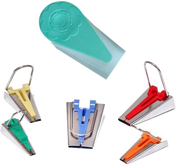 Photo 1 of HONEYSEW Bias Tape Maker Set 6MM/9MM/12MM/18MM/25MM 50MM 5 Sizes DIY Quilting Tools Kit (6 Size Set)