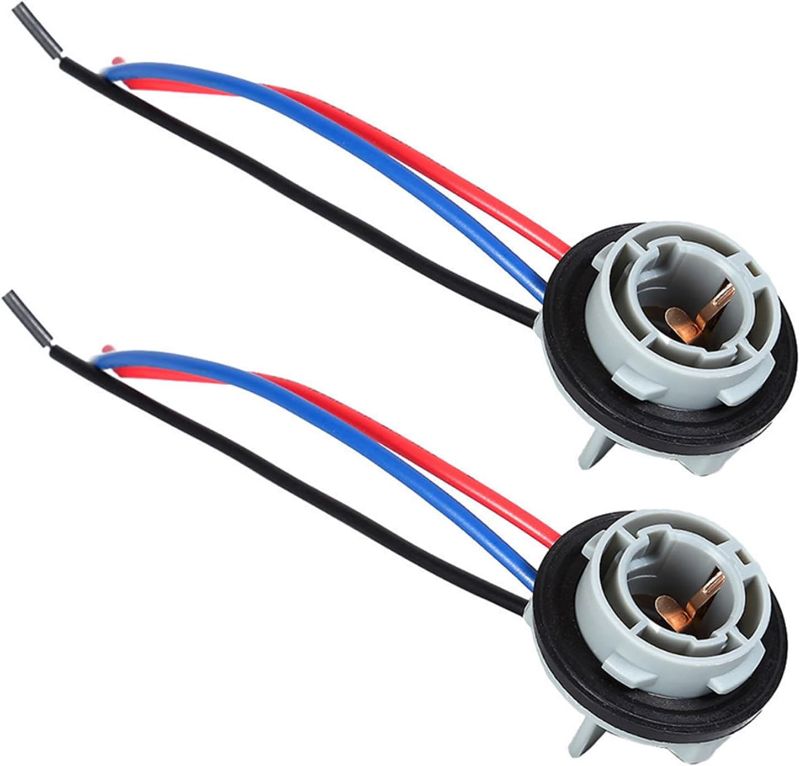 Photo 1 of 1157 LED Bulb Socket Holder, Waterproof Turn Signal Tail Light Brake Light Base Plug Connector, Backup Light Pre-Wired Wiring Socket Harness - 2PCS, TOBENBONE-DPZJ001
