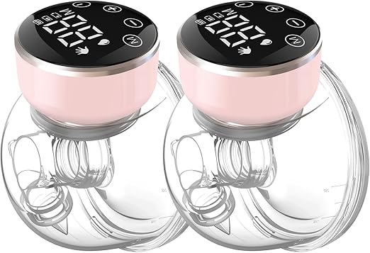Photo 1 of Wearable Breast Pump Hands Free of Longer Battery Life & LED Display, Portable Electric Breast Pump with 3 Modes & 9 Levels & Low Noise, 24 mm Flange, 2 Pcs Pink
