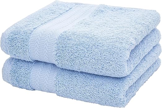 Photo 1 of Ultra Thick, Soft & Absorbent Cotton Hand Towels for Bathroom(Blue, 2-Pack, 14" x 29") - Multipurpose Towels for Bath, Gym and Spa with Hanging Loop
