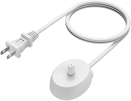 Photo 1 of Replacement Charger Compatible with Oral B Electric Toothbrush Series 3 4 5 6 Pro 1000/3000/5000, Inductive Charging Base Portable Waterproof Power Cord Environmental ABS, Model XT-3757 White
