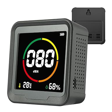 Photo 1 of Sound Level,High Precision Decibel Meter 3 in 1spl Meter Level Temperature/Humidity Measurement, Type-C Charging/Hanging Hole Level Meterlevel Meter Convenient Practical Sound Level Meter
