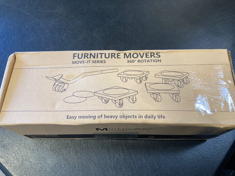Photo 1 of Furniture Movers with Wheels & Lifter Kit by ONEON, 1 1/4" Gentle Wheels Made of TPE, 500 LB Max Load Capacity, Furniture Dolly for Moving Heavy Furniture Tool Set (Square)
