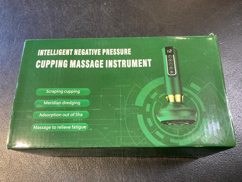 Photo 1 of Intelligent Negative Pressure Cupping and Scraping Device, 12 Level Adjustable Cupping Massager, Intelligent Cupping Massage Device for Back Muscle Soreness, Green
