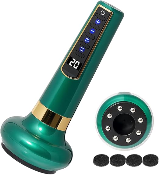 Photo 1 of Intelligent Negative Pressure Cupping and Scraping Device, 12 Level Adjustable Cupping Massager, Intelligent Cupping Massage Device for Back Muscle Soreness, Green

