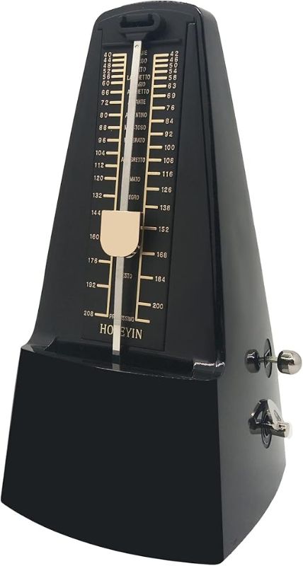 Photo 1 of Mechanical Metronome, Universal Metronome for Piano, Guitar, Violin, Drums and Other Instruments (Standard, Black)
