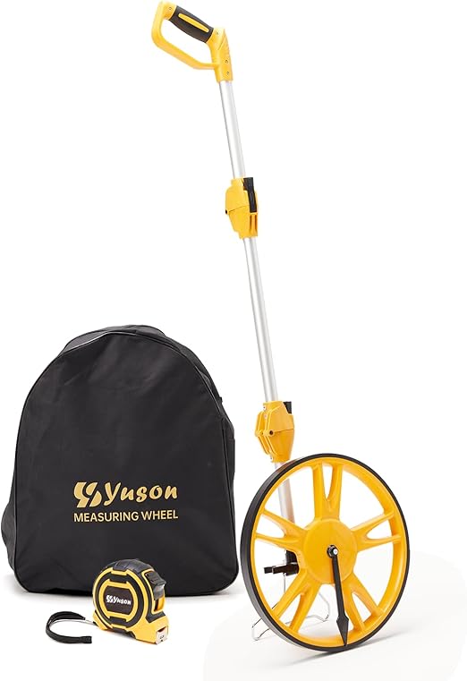 Photo 1 of 12 Inch Rolling Measuring Wheel in Feet, Digital Measuring Wheel for Construction, Outdoor, Wheel Measurement Roller with Tape Measure and Canvas Carrying Bag, One Key to Reset, Up to 9999Ft
