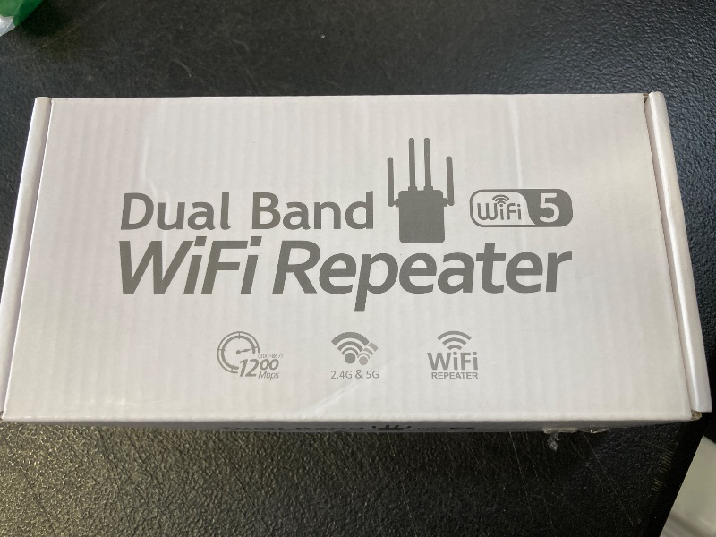 Photo 1 of 1200Mbps Dual - Band WiFi Extender Signal Booster, WiFi Extender with 4 Antennas, WiFi Booster Covers Up to 12880 Sq.ft & 105 Devices, WiFi Repeater with Wall - Plug Signal Booster for Home
