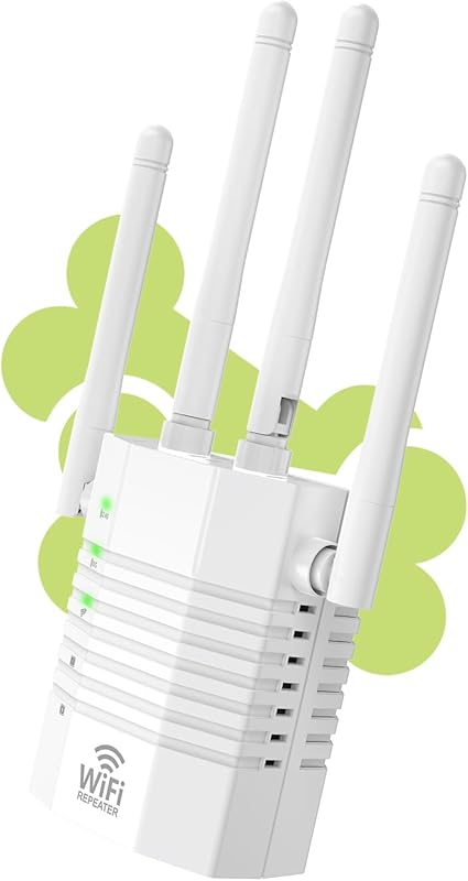 Photo 1 of 1200Mbps Dual - Band WiFi Extender Signal Booster, WiFi Extender with 4 Antennas, WiFi Booster Covers Up to 12880 Sq.ft & 105 Devices, WiFi Repeater with Wall - Plug Signal Booster for Home
