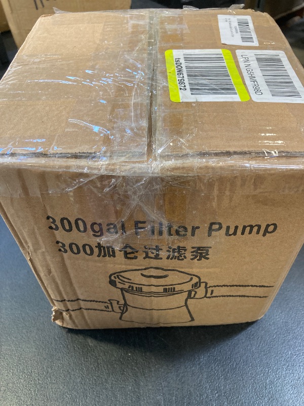 Photo 1 of 300 Gallons Above Ground Round Pool Filter Pump, Household Inflatable Pool Filter Pump System Kit Cleaning Tool+ Filter Cartridge, Uses Type A or C Filter Cartridge
