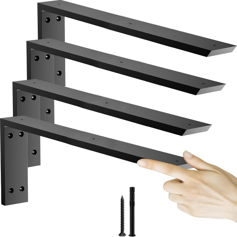 Photo 1 of Countertop Support Bracket 20 inch 4 Pack (3/8" Thick),Premium Heavy Duty Granite Countertop Brackets 20"x8"x2.5",Shelf L Bracket Mantel Corbels for Quartz, Wood, Concrete and Laminate Countertops
