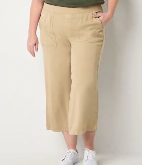 Photo 1 of St. John's Bay Wide Leg Women's Wide Leg High Rise Plus Capri Pant - 3X
