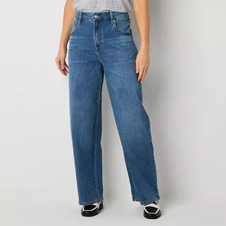 Photo 1 of Liz Claiborne - Tall Women's High Rise Wide Leg Jean, 12 Tall, Blue
