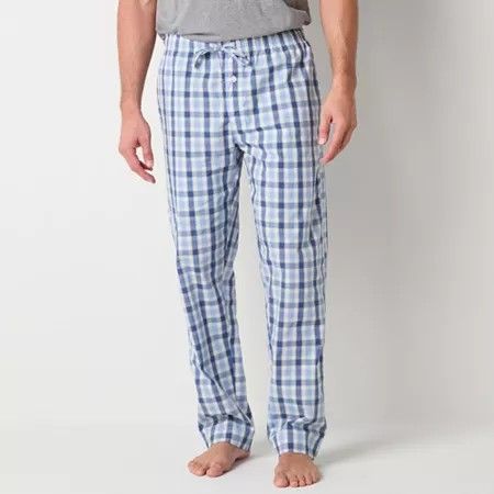 Photo 1 of St. John's Bay Men's Poplin Pajama Pants, Large, Blue
