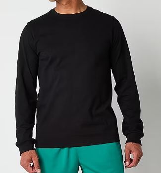 Photo 1 of Hanes Original Men's Black Long Sleeve Crew Neck Shirt - M