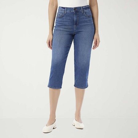 Photo 1 of Gloria Vanderbilt Women's Straight High Rise Classic Fit Capri Pant, 8, Blue
