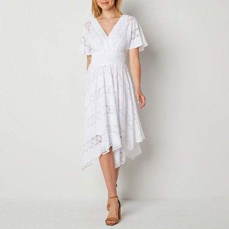 Photo 1 of Rabbit Rabbit Rabbit Design Women's Short Sleeve High-Low Fit + Flare Dress, 4, White
