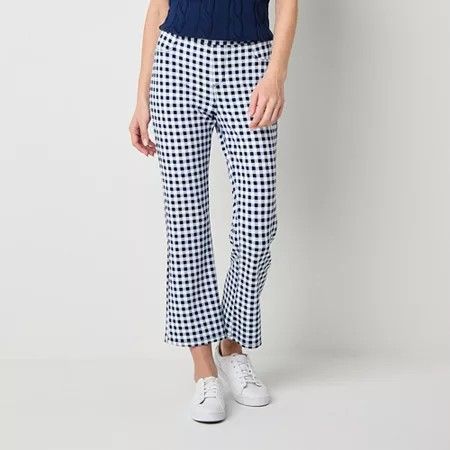 Photo 1 of St. John's Bay Women's Straight High Rise Regular Fit Cropped Pant, Medium, Blue
