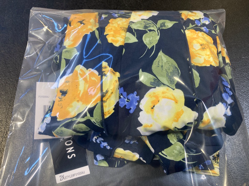 Photo 1 of Perceptions Women's Sleeveless Floral MIDI Fit + Flare Dress Plus, 2x, Blue
