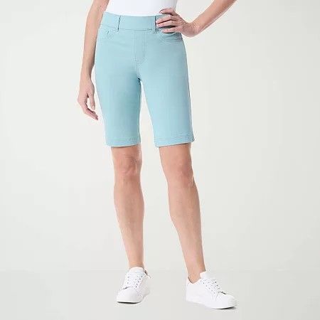 Photo 1 of Gloria Vanderbilt Women's 11" High Rise Bermuda Short, 12, Green
