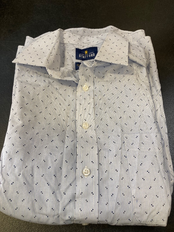Photo 1 of Stafford Coolmax All Season Oxford Men's Regular Fit Stretch Fabric Wrinkle Free Long Sleeve Dress Shirt - 15 1/2 34-35