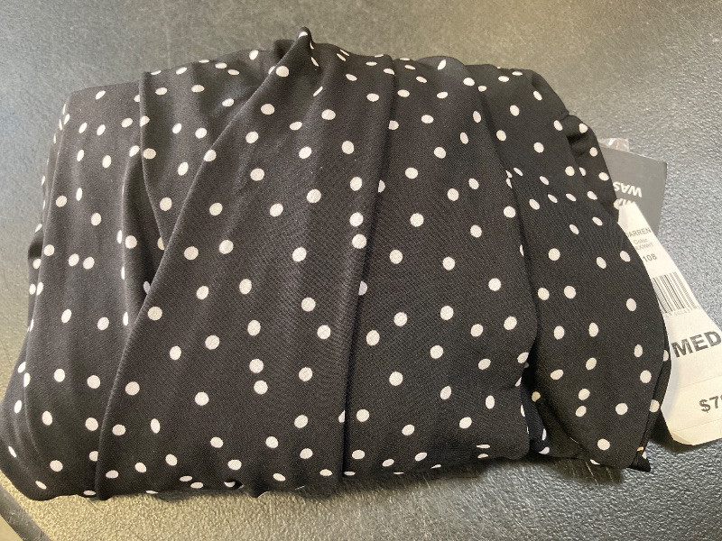 Photo 1 of Studio 1 Women's Elbow Sleeve Dots MIDI Fit + Flare Dress, Medium, Black
