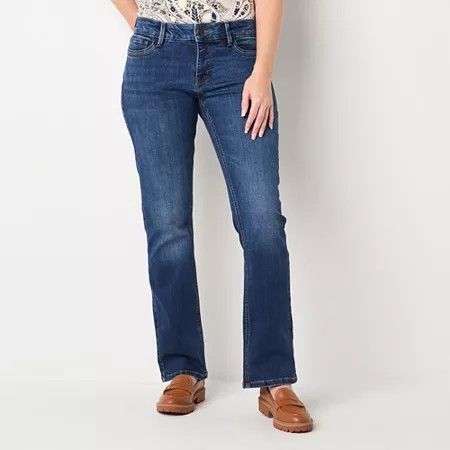 Photo 1 of Liz Claiborne Sara Bootcut Women's Mid Rise Slim Pant, 10, Blue
