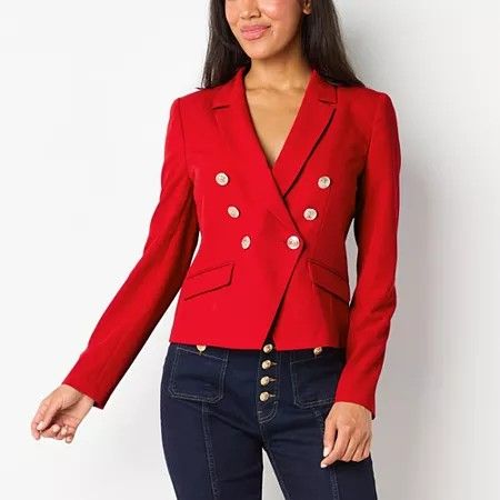 Photo 1 of Bold Elements Women's Regular Fit Double Breasted Blazer, 10, Red
