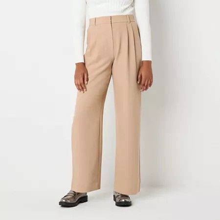 Photo 1 of By&by Womens Wide Leg High Rise Fitted Juniors Trouser, 16, Beige
