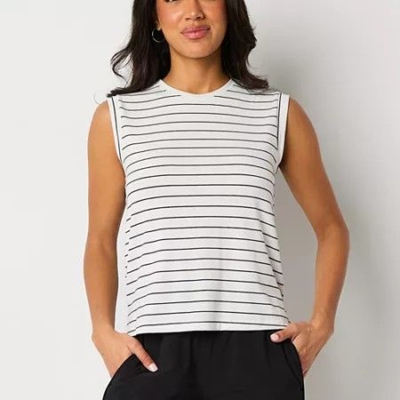 Photo 1 of Stylus Women's Crew Neck Sleeveless T-Shirt, Large, White

