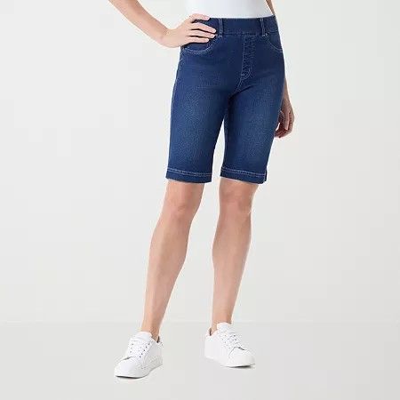 Photo 1 of Gloria Vanderbilt Women's Shape Effect Bermuda Shorts - Blue - 10 Average 
