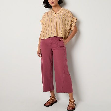 Photo 1 of A.n.a Tall Soft Drape Womens High Rise Straight Fit Cropped Pant, 14 Tall, Pink