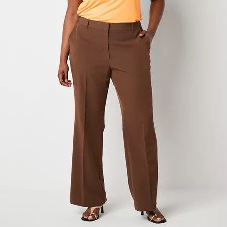 Photo 1 of Worthington Plus Womens High-Rise Modern Trouser, 22w, Brown
