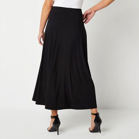 Photo 1 of Black Label by Evan-Picone Knit Womens Mid Rise Maxi Skirt, X-large, Black
