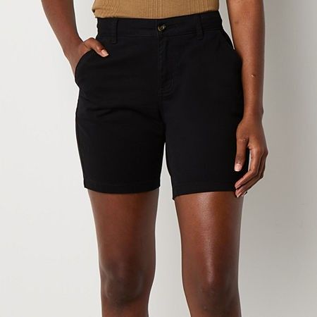 Photo 1 of A.n.a Womens 7" Mid Rise Chino Short, 10, Black
