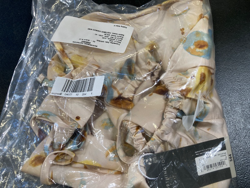 Photo 1 of Worthington Womens V Neck Short Sleeve Satin Blouse, X-large, Beige

