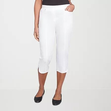 Photo 1 of Alfred Dunner Nantucket Womens Straight Straight Fit Capri Pant, 10 Petite, White
