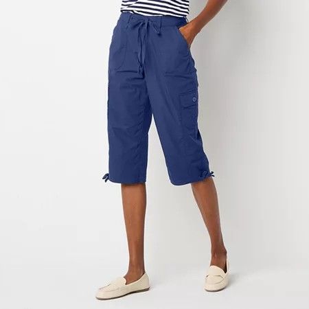 Photo 1 of St. John's Bay Womens Mid Rise Capri Pants, 6, Blue
