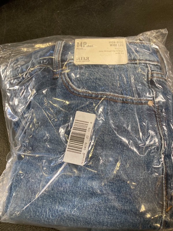Photo 1 of A.n.a Womens High Rise Wide Leg Jean, 14 Petite Short, Blue
