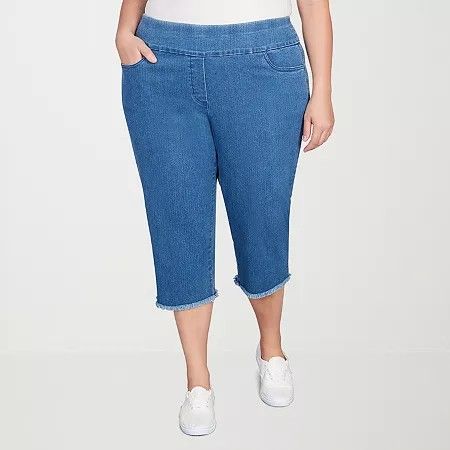 Photo 1 of Alfred Dunner Classics Womens Straight Straight Fit Plus Capri Pant, 18w, Blue