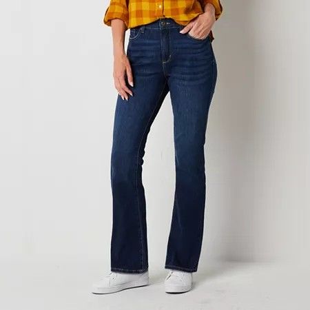 Photo 1 of St. John's Bay Womens Mid Rise Bootcut Jean, 12 Petite, Blue
