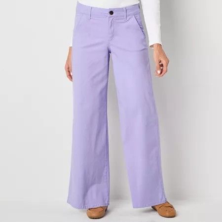 Photo 1 of St. John's Bay Womens Regular Fit Wide Leg Trouser, 8, Purple
