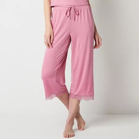 Photo 1 of Ambrielle Pajama Capri Pants, Large, Pink
