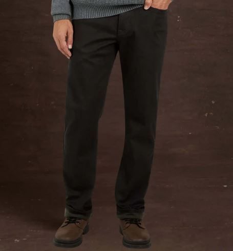 Photo 1 of Men's Regular Fit Fleece Lined Jeans - Jet Black 30 x 30 
