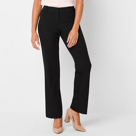 Photo 1 of Liz Claiborne Audra Tailored Women's Straight Mid Rise Straight Fit Trouser, 2, Black