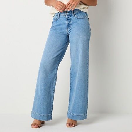 Photo 1 of A.n.a Women's High Rise Wide Leg Jean, 14 Short, Blue
