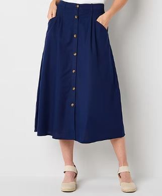 Photo 1 of St. John's Bay Women's Midi Tall A-Line Skirt - ST
